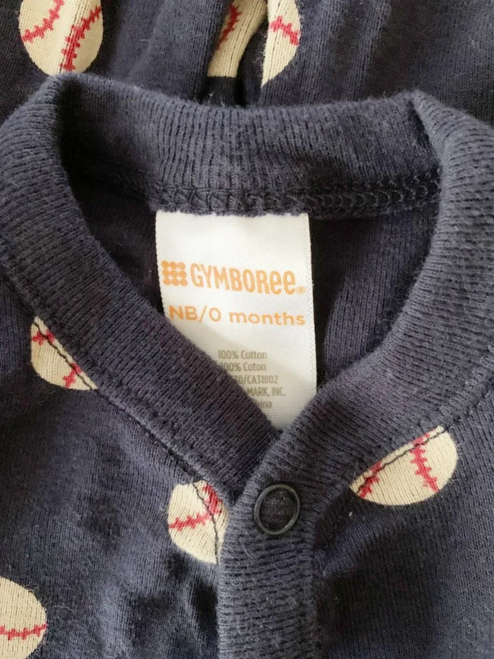 Gymboree Baseball Sleeper • Newborn